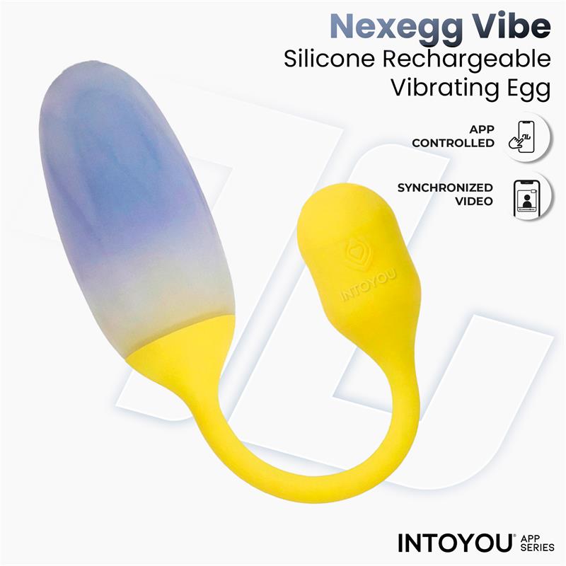 NexEgg Huevo Vibrador Doble Capa Silicona App Amarillo/Púrpura - imagen 6