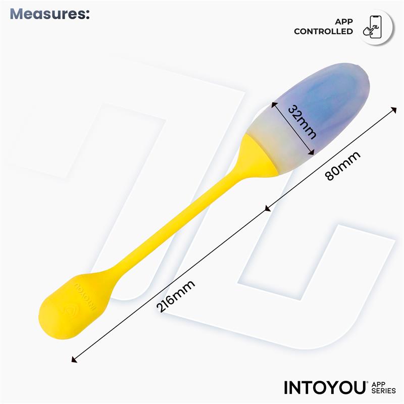 NexEgg Huevo Vibrador Doble Capa Silicona App Amarillo/Púrpura - imagen 10