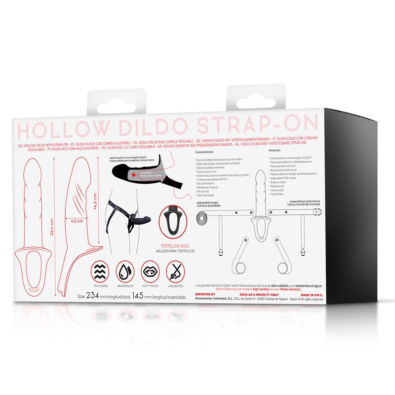 Arnés Strap-On con Dildo Hueco Silicona Premium Talla S Negro - imagen 11