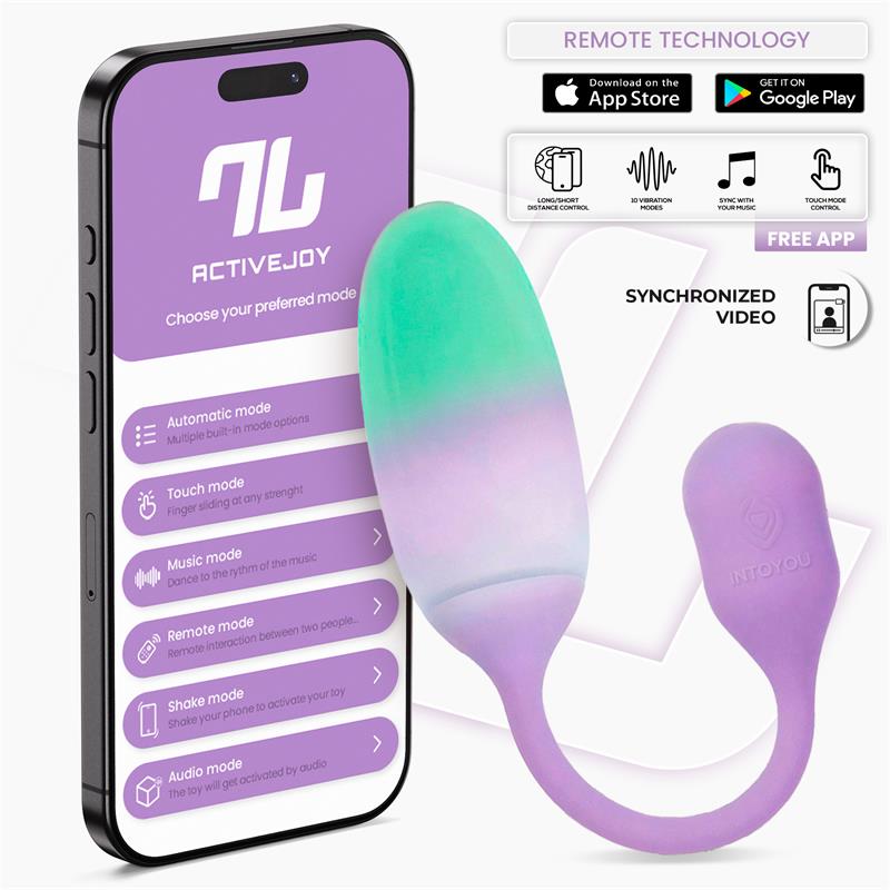 NexEgg Huevo Vibrador Silicona Doble capa con App Lila/Pistacho - imagen 1