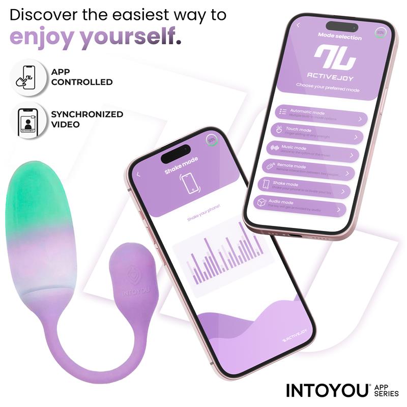 NexEgg Huevo Vibrador Silicona Doble capa con App Lila/Pistacho - imagen 2