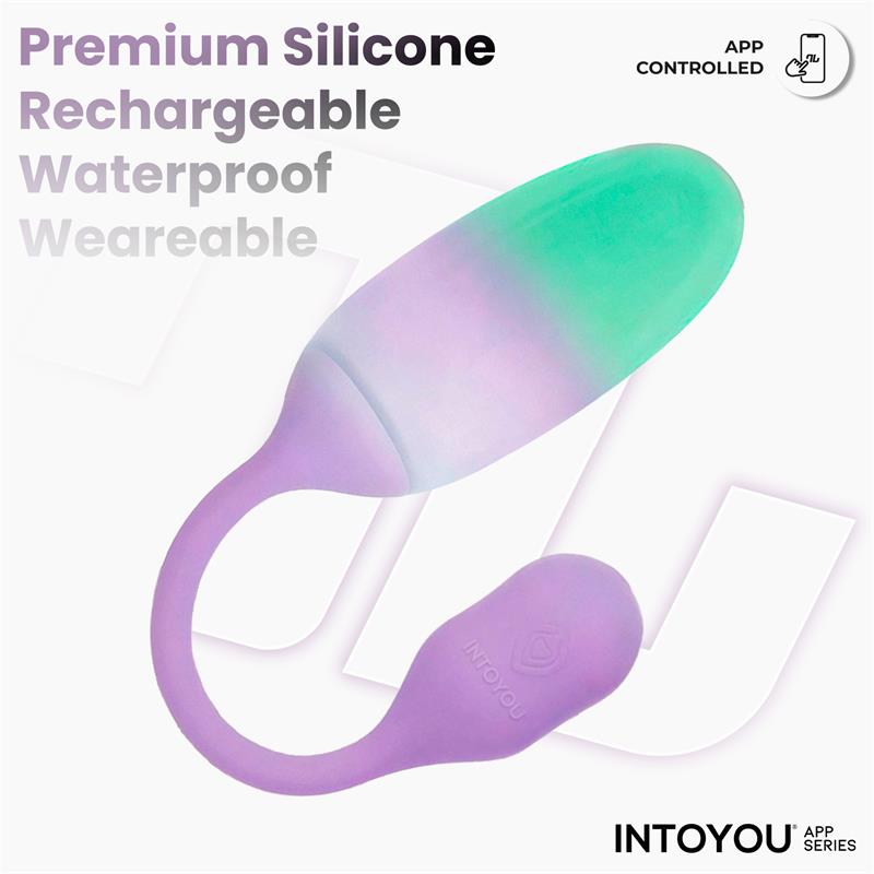 NexEgg Huevo Vibrador Silicona Doble capa con App Lila/Pistacho - imagen 5