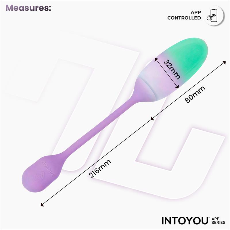 NexEgg Huevo Vibrador Silicona Doble capa con App Lila/Pistacho - imagen 10