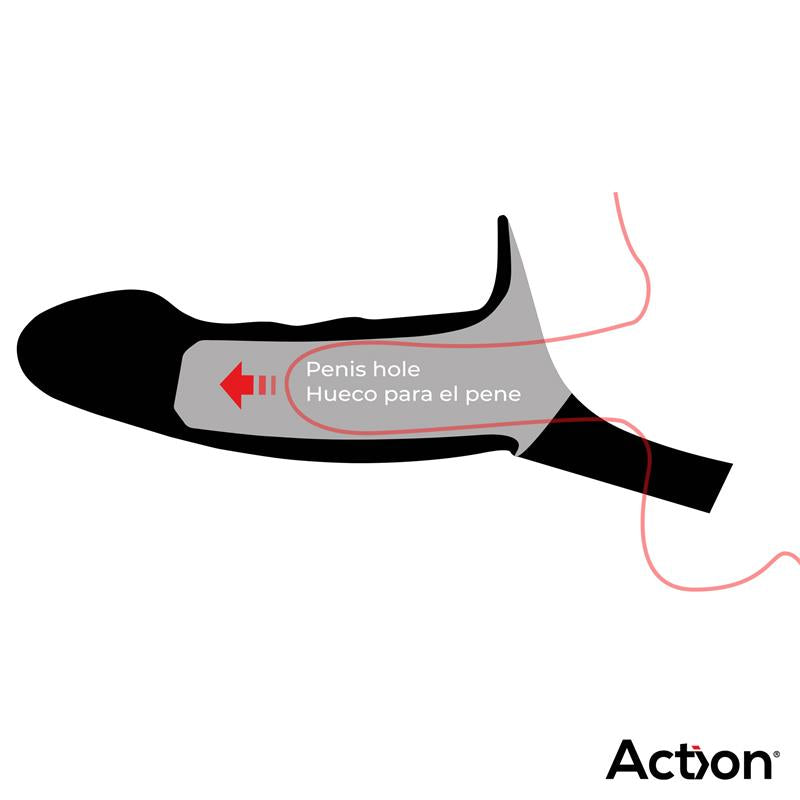 Arnés Strap-on con Dildo Hueco Silicona Premium Talla L Negro - imagen 3