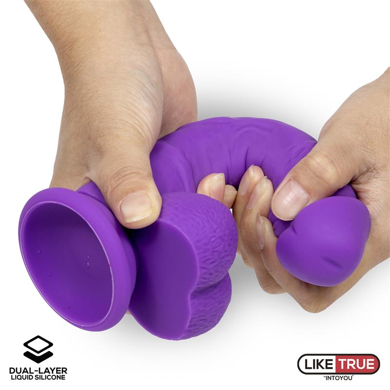Dildo Realista Silicona Líquida Dual Layer 8 Púrpura - imagen 6
