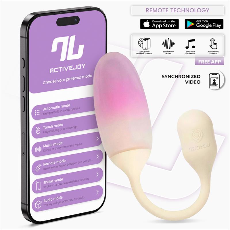 NexEgg Huevo Vibrador Silicona Doble capa App Beige/Rosa - imagen 1