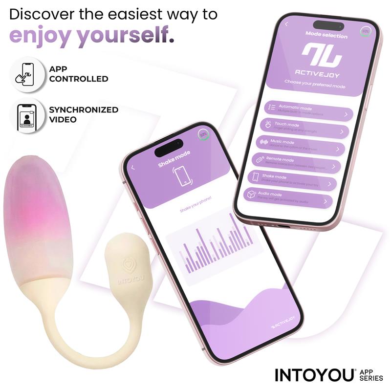 NexEgg Huevo Vibrador Silicona Doble capa App Beige/Rosa - imagen 2