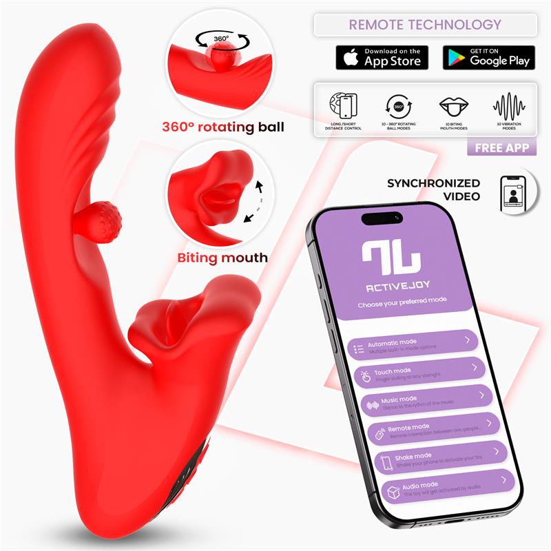 Franky Vibrador con Biting y Bola Rotativa con APP - imagen 1