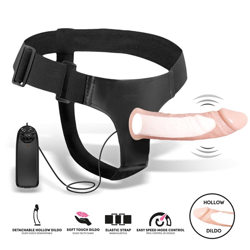 Bemax Arnés con Dildo Hueco Desmontable, Vibración y Control Remoto - imagen 2
