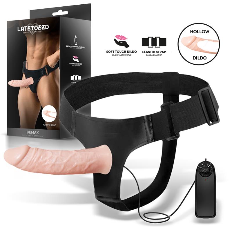 Bemax Arnés con Dildo Hueco Desmontable, Vibración y Control Remoto - imagen 1