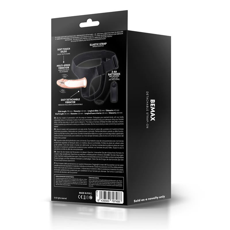 Bemax Arnés con Dildo Hueco Desmontable, Vibración y Control Remoto - imagen 6