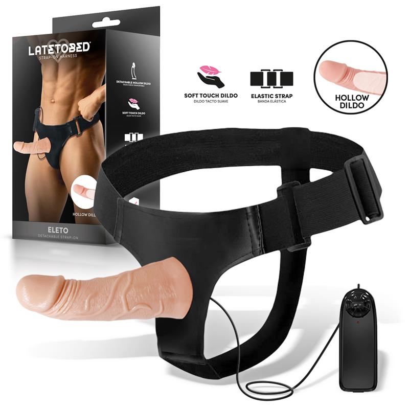 Eleto Arnés con Dildo Hueco Desmontable, Vibración y Control Remoto - imagen 1