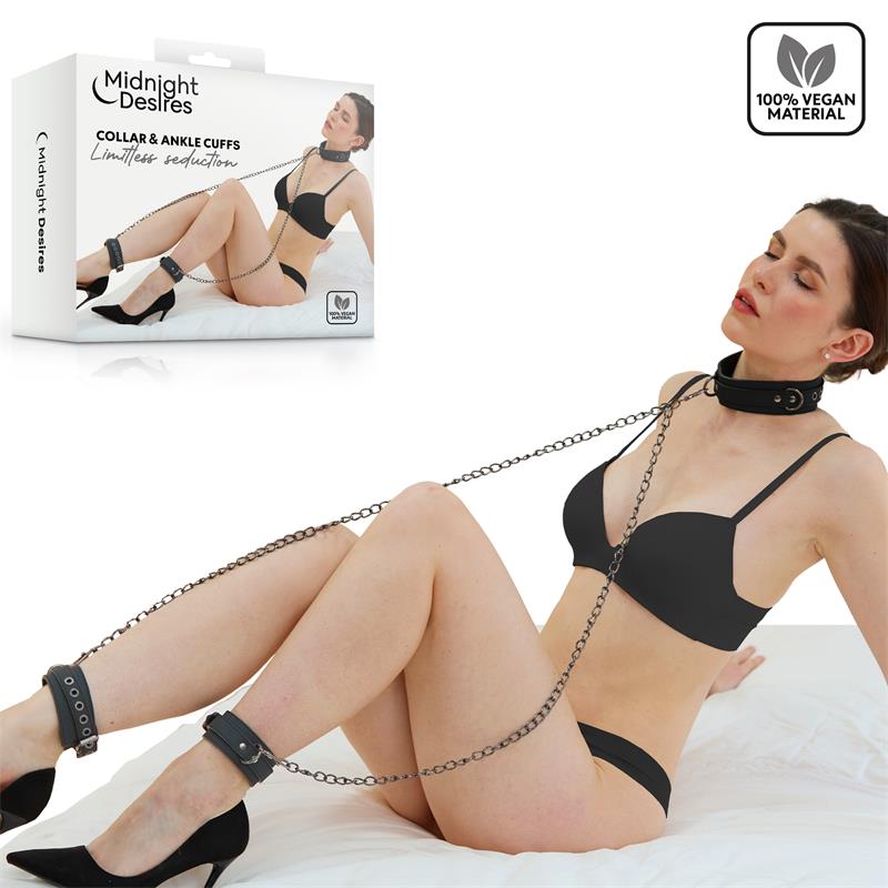 Collar con Esposas para Tobillos con Cadena - imagen 1