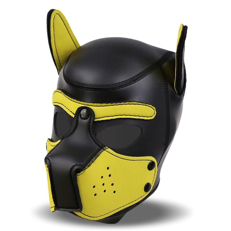 Hound Máscara de Perro Neopreno Hocico Extraíble Negro/Amarillo Talla Única - imagen 2