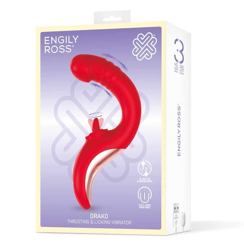 Drako Vibrador con Thrusting y Lengua Oscilante 360º - imagen 7
