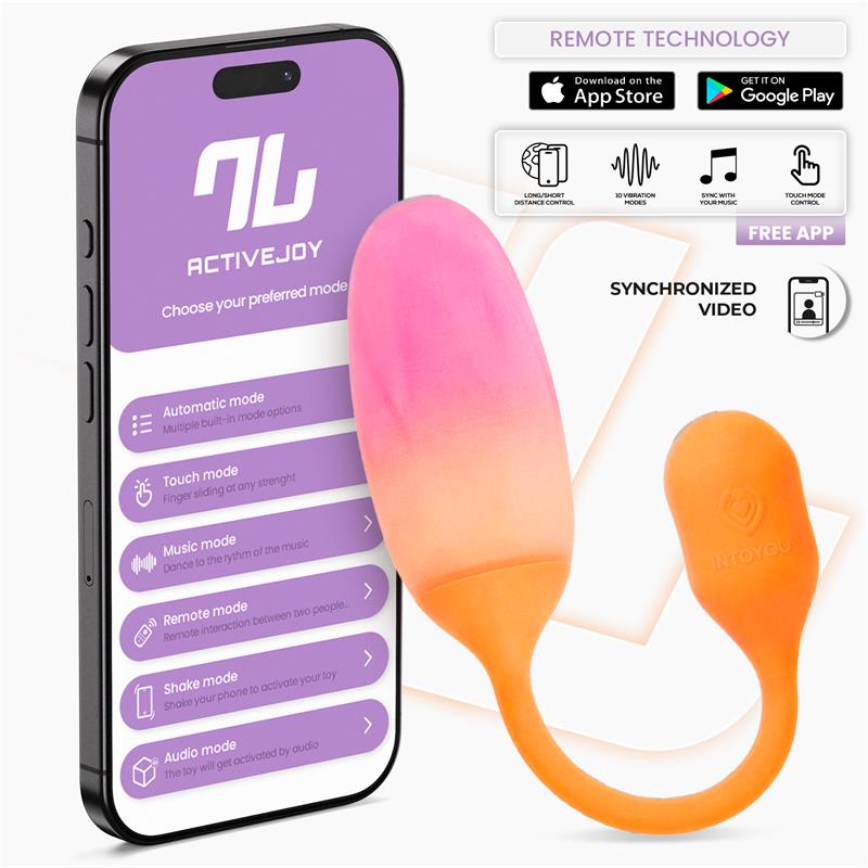 NexEgg Huevo Vibrador Silicona Doble Capa App Naranja/Rosa - imagen 1