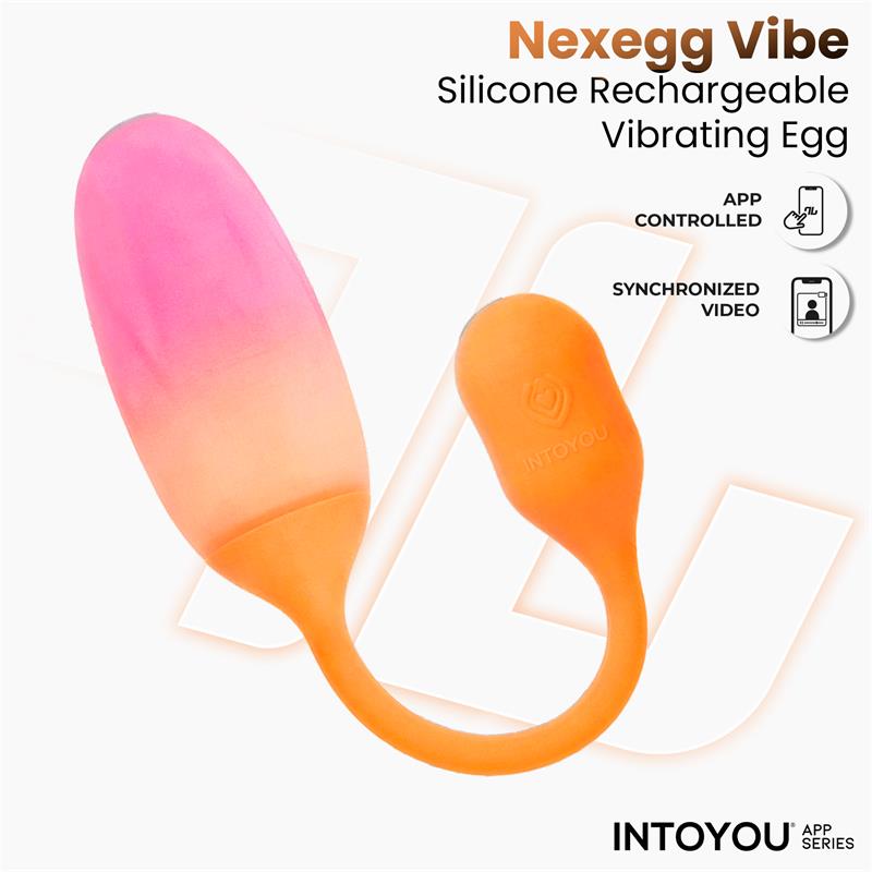 NexEgg Huevo Vibrador Silicona Doble Capa App Naranja/Rosa - imagen 4