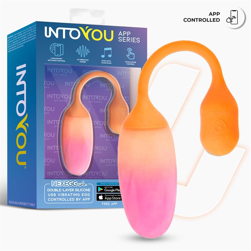 NexEgg Huevo Vibrador Silicona Doble Capa App Naranja/Rosa - imagen 12
