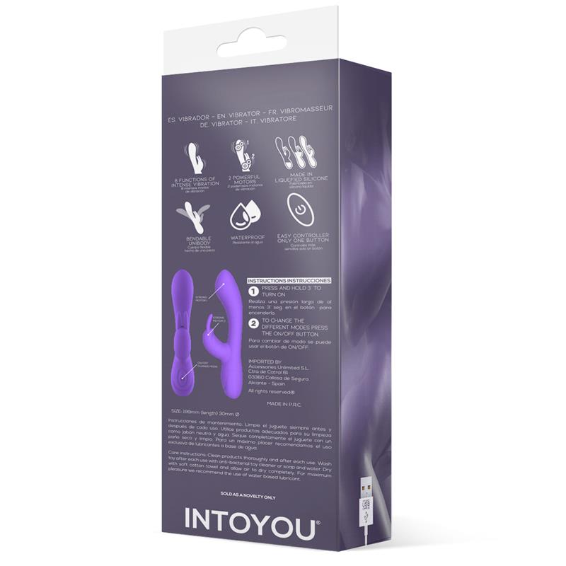 Mauve Vibrador Unibody Silicona Líquida USB Púrpura - imagen 6