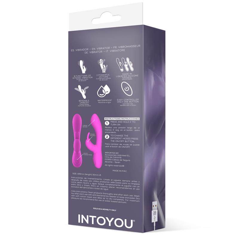 Mauve Vibrador Unibody Silicona Líquida USB Rosa - imagen 6