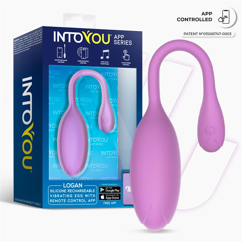 Logan Huevo Vibrador con APP Silicona Unibody Púrpura - imagen 2