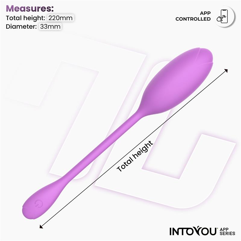 Logan Huevo Vibrador con APP Silicona Unibody Púrpura - imagen 9