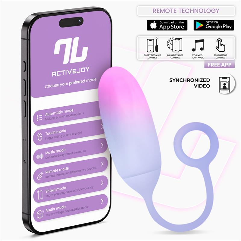 Huevo Silicona Doble Capa con APP Rosa/Azul - imagen 1