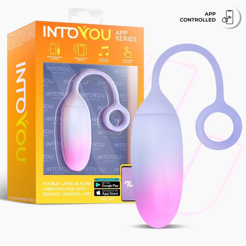 Huevo Silicona Doble Capa con APP Rosa/Azul - imagen 2