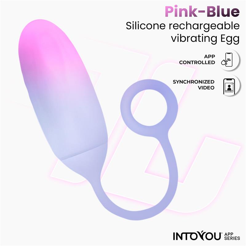 Huevo Silicona Doble Capa con APP Rosa/Azul - imagen 3