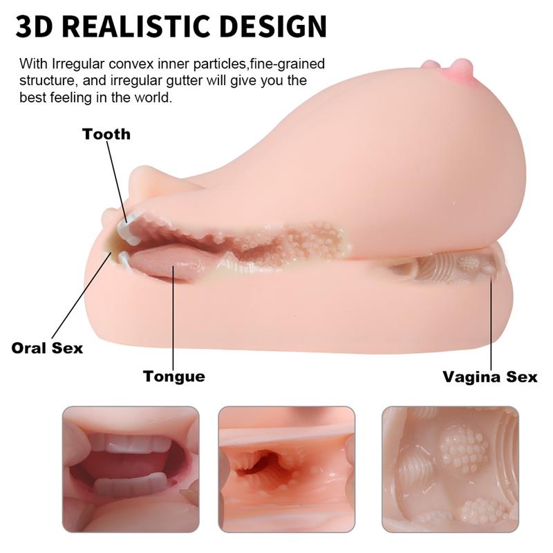 Jalome Masturbador 3 en 1 Vagina, Boca y Pecho 3.2 kg - imagen 4