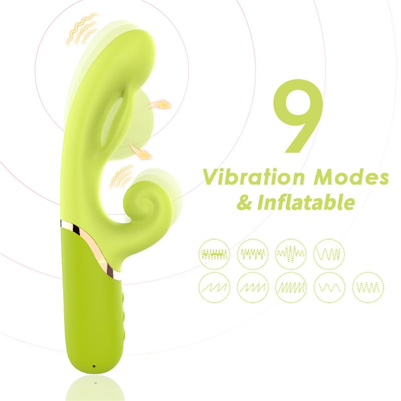 Vibrador con Función de Inflado Verde 7