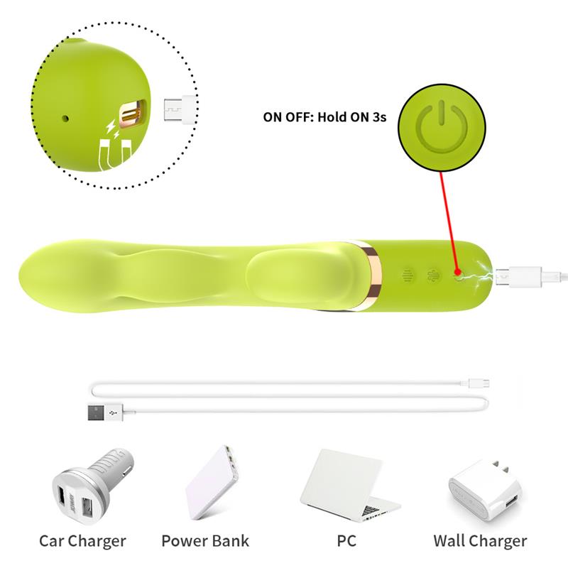 Vibrador con Función de Inflado Verde 10