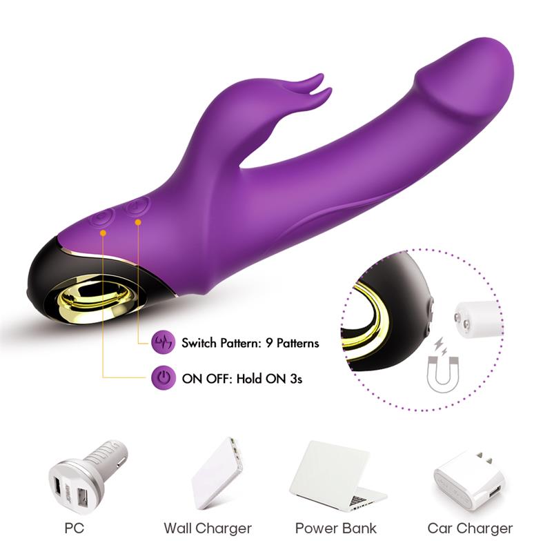 Vibrador con Rotación 360º Purpura 11