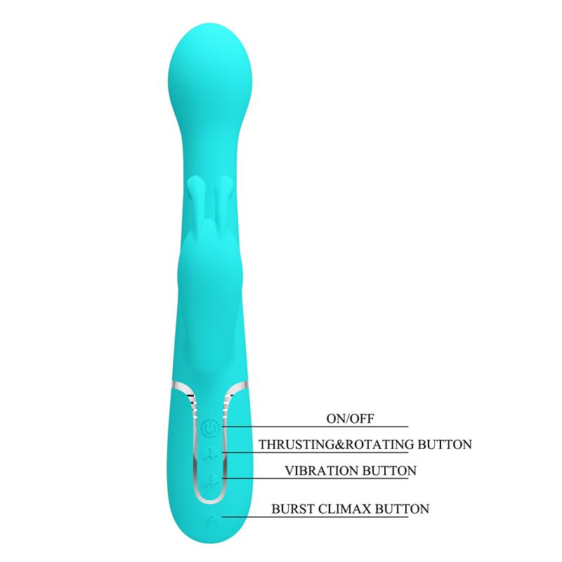 Vibrador con Thrusting y Bolas Rotatorias Dejon Azul 8