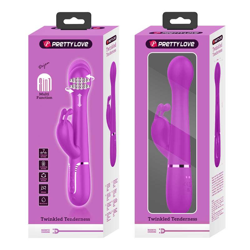 Vibrador con Thrusting y Bolas Rotatorias Dejon Rosa 11