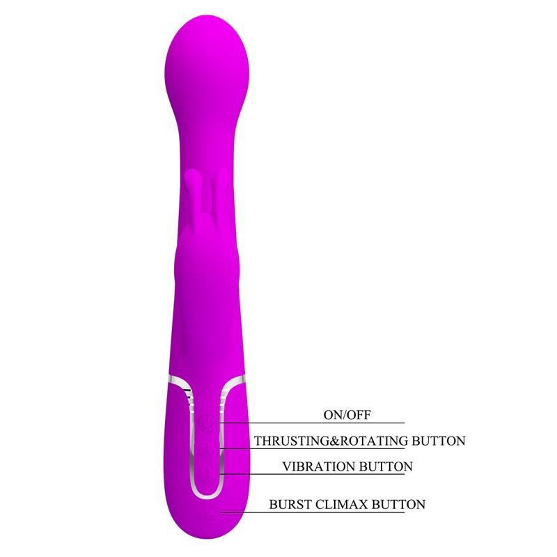 Vibrador con Thrusting y Bolas Rotatorias Dejon Rosa 8