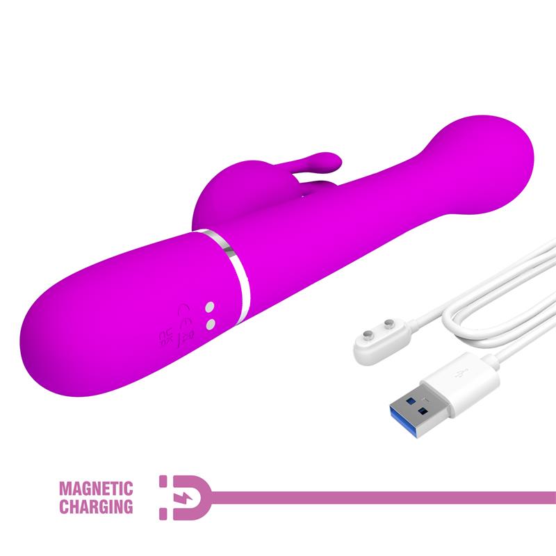 Vibrador con Thrusting y Bolas Rotatorias Dejon Rosa 9