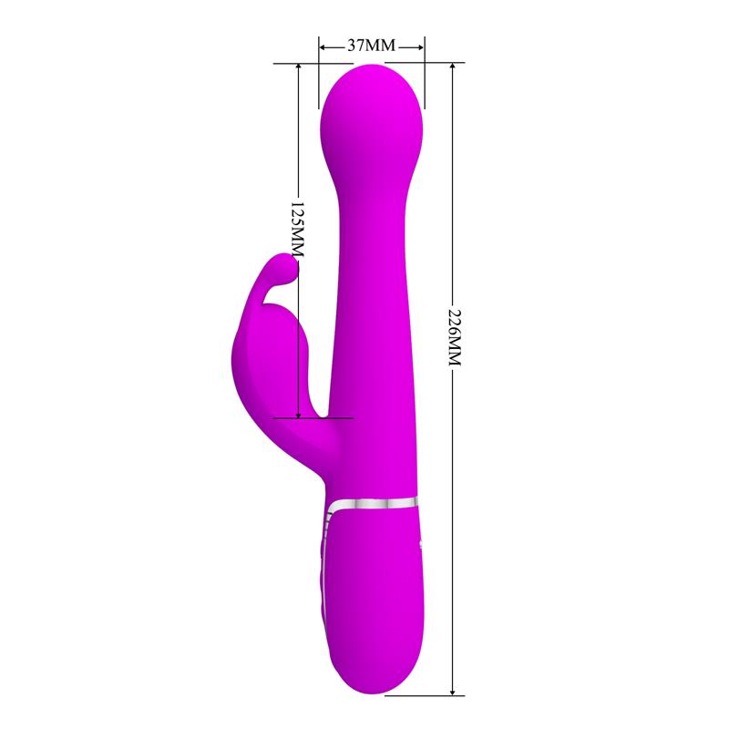 Vibrador con Thrusting y Bolas Rotatorias Dejon Rosa 10