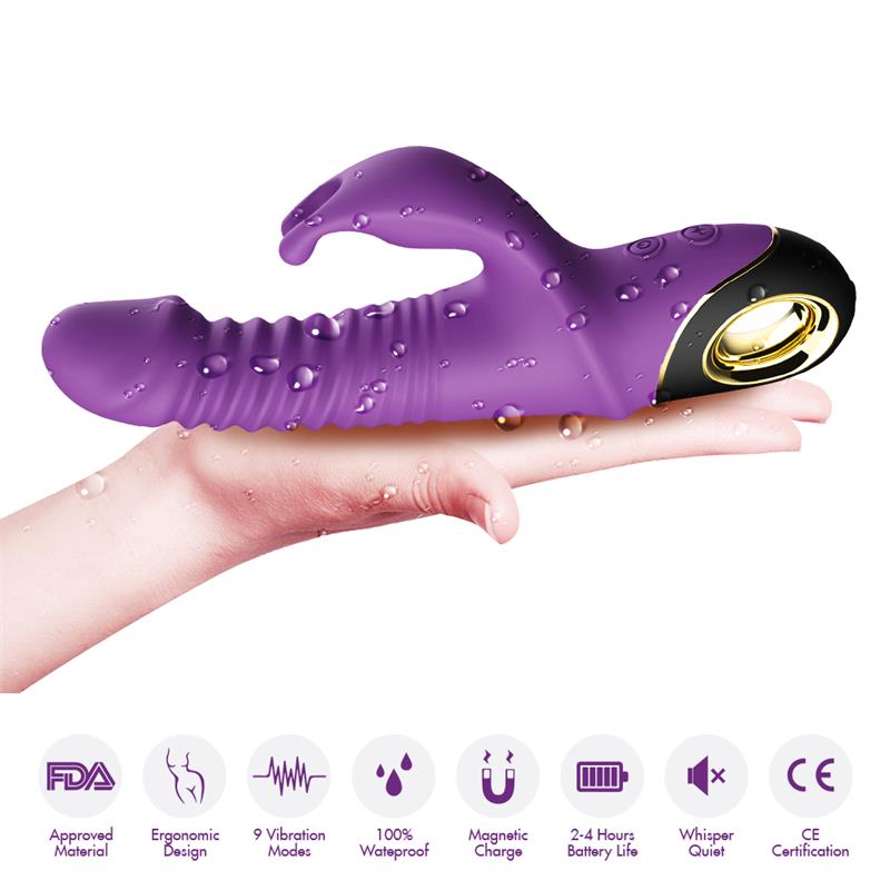 Vibrador con Thrusting y Oscilación 360º Purpura 4