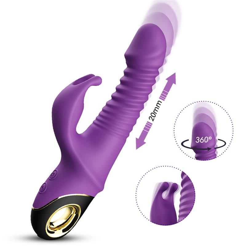 Vibrador con Thrusting y Oscilación 360º Purpura 7
