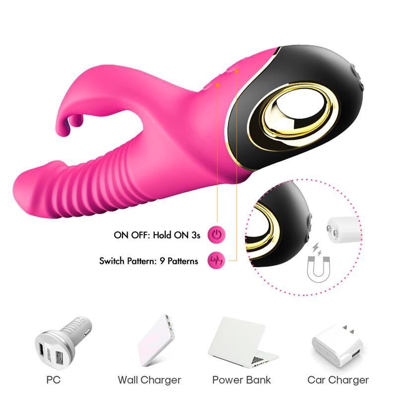 Vibrador con Thrusting y Oscilación 360º Rosa 8