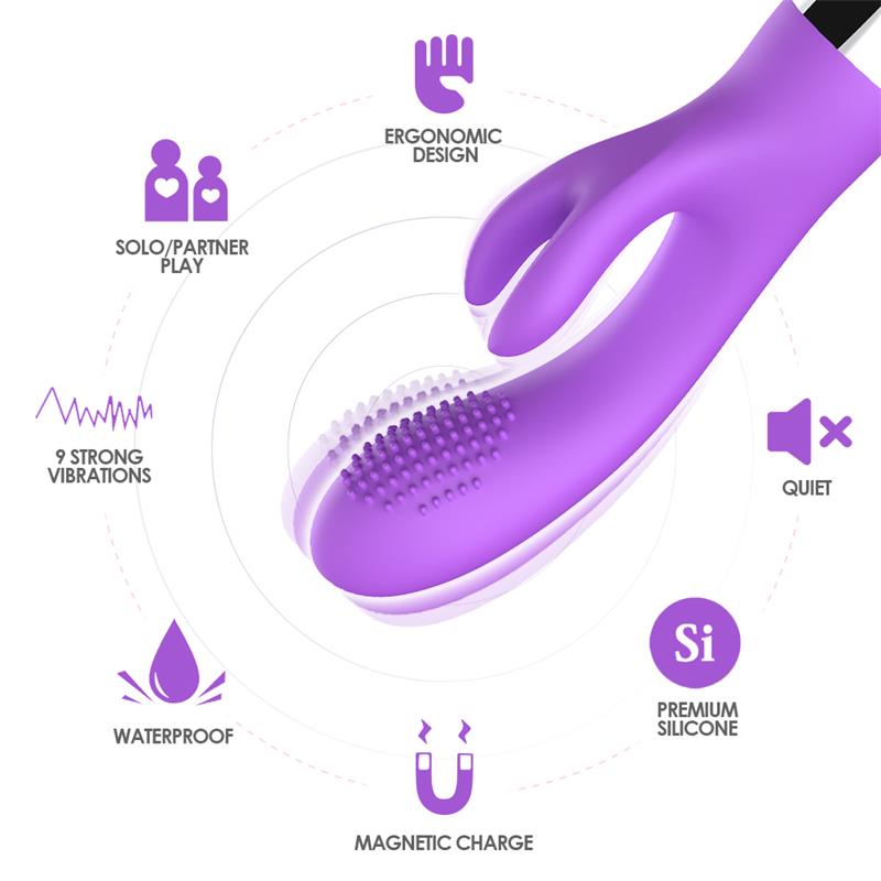Vibrador Conejito Flexible Púrpura 6