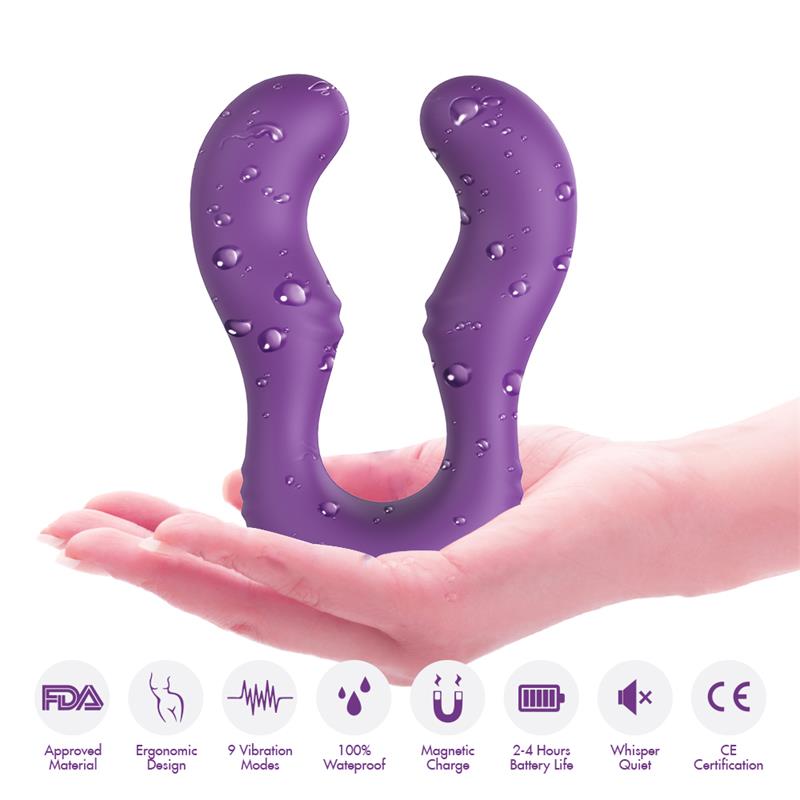 Vibrador Doble para Parejas Púrpura 8