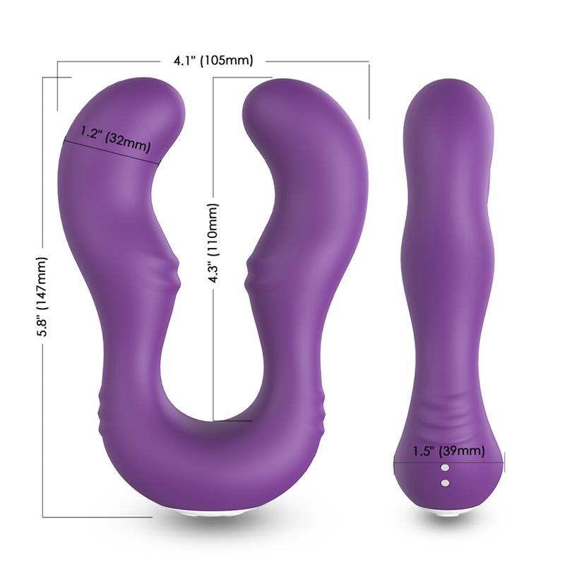 Vibrador Doble para Parejas Púrpura 11