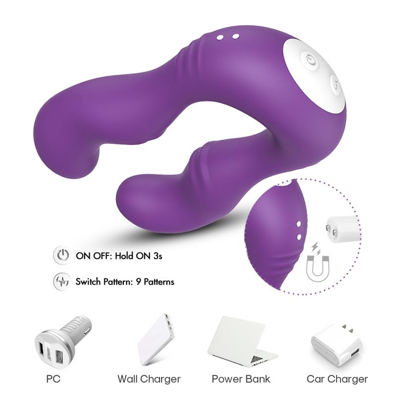 Vibrador Doble para Parejas Púrpura 10