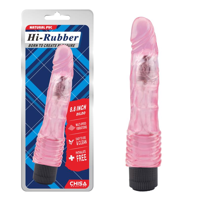 Vibrador Hi Rubber Rosa 21.7 cm-8,8