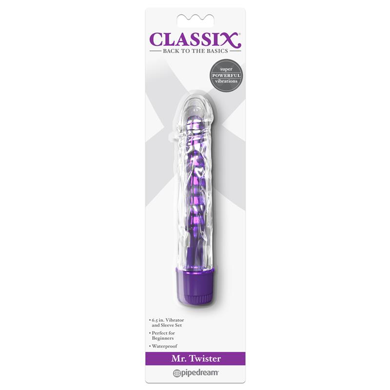 Vibrador Mr. Twister Púrpura Metálico 17 cm