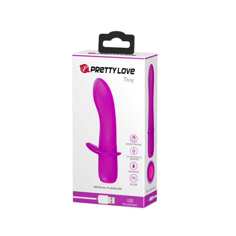 Vibrador Troy USB Silicone Purpura 6