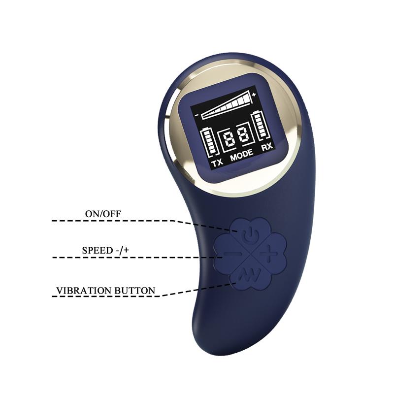 Vivian Huevo Vibrador con Control Remoto con Pantalla Digital Azul 6