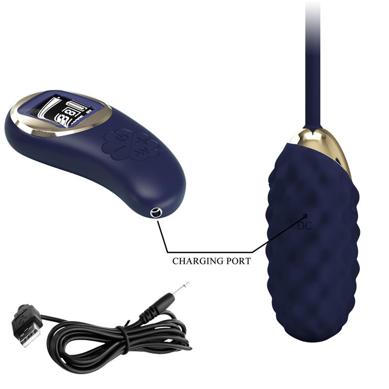 Vivian Huevo Vibrador con Control Remoto con Pantalla Digital Azul 7